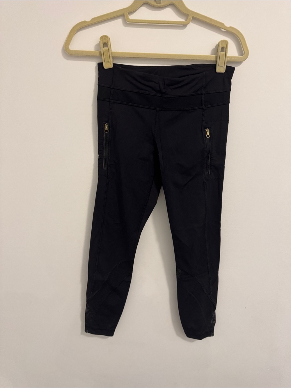 lululemon athletica Black Cropped Leggings with Zip Pockets